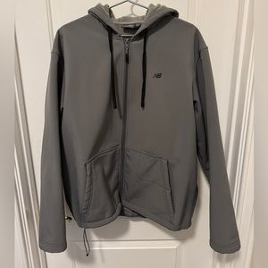 Grey new balance shell jacket hoodie